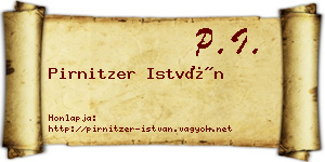 Pirnitzer István névjegykártya